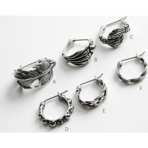 European American Personality Retro Feather Twist Knot Earrings Fashion Mens Womens Earrings Hip Hop Trendy Party Jewelry Gift