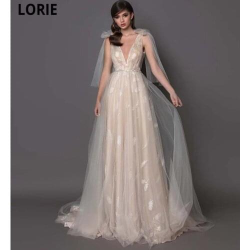 LORIE V-Neck Tulle Mermaid Prom Dresses 2021 Vestidos de festa Sexy Cap-Shoulder Court Train Formal Evening Party Gowns Backless