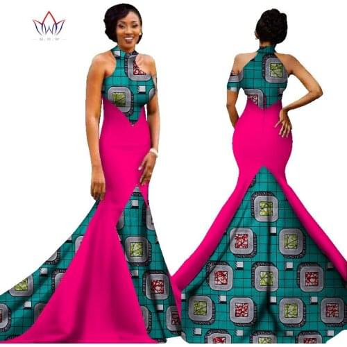 In stock African Dresses New Arrival Sleeveless Floor Length Women Formal Occasion Dress Africa Evening Gowns for Women WY1314