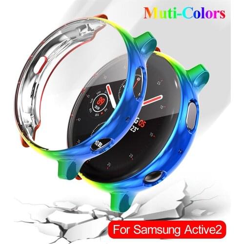 1PC Electroplate TPU Protective Case Full Cover Soft Watch Case Smart Accessories For Samsung Galaxy Watch Active 2 40 44mm