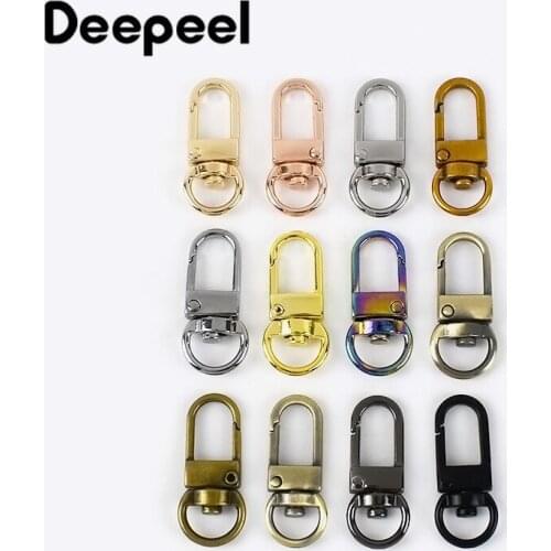Deepeel 10/20pcs 10mm Metal Dog Buckle Spring Snap Clasp Hook Key DIY Bag Decor Hang Buckles Hardware Leather Crafts Accessories