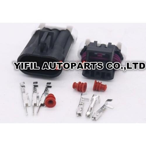10sets/lot 3 Pin/Way Metri-Pack 150 Auto Wire Connector Male Female Temperature Sensor Plug For Delphi CHEVROLET