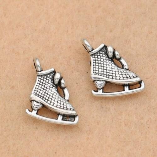 10PCS Tibetan Silver Plated Skate Shoe Charm Pendants for Jewelry Making Bracelet Diy Jewelry Findings 10x12mm