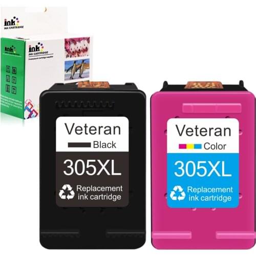 2 Pack Ewigkeit 305 XL Ink Cartridge Black for HP305 XL for DeskJet 2710 2720 2722 4100 4130 4120 Envy 6032 6020 6022 6430 6420