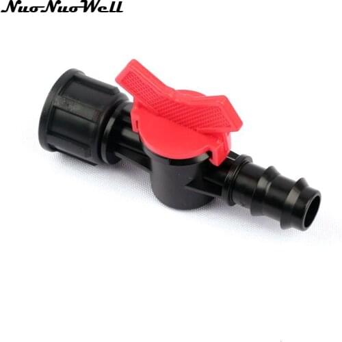 2pcs NuoNuoWell Plastic 1/2" Female Thread to 20mm Soft Hose Ball Valve Garden Micro Irrigation Fittings Pipe Connector Adjuster