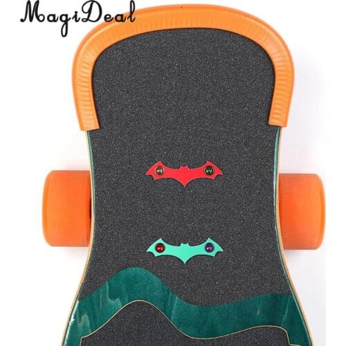 2pcs Rubber Skateboard Deck Protection Strip Nose Tail Edge Guard Orange