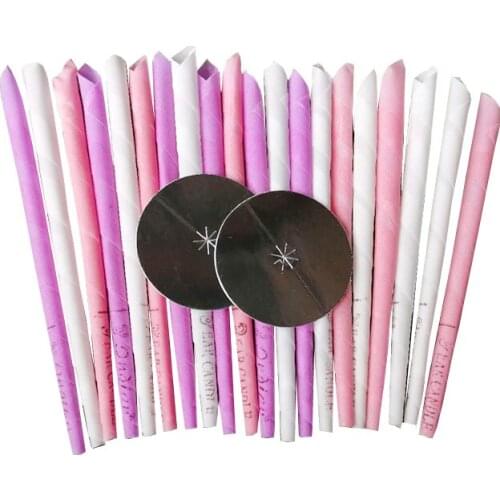 20pcs Auricular Candle Therapy Aromatherapy Indian Ear Candle Beeswax Ear Therapy Straight Bell trumpet Shape Type With Earplugs