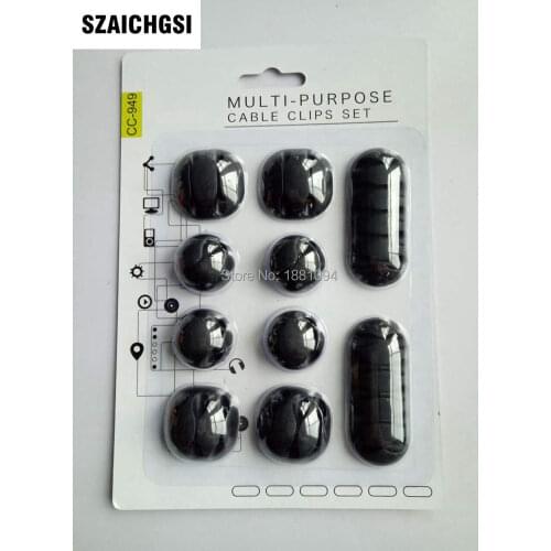 200set/lot new Cable Winder Earphone Cable Holder Wire Storage Clips Charger Management Device Charger Cable Desk Organizer