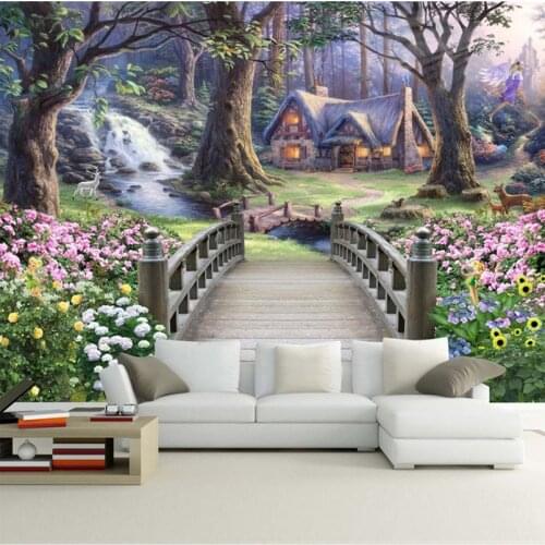 Fantasy Wonderland 3D Stereoscopic European TV Backdrop Wallpaper Bedroom Living Room Custom Large Landscape Mural Wallpaper