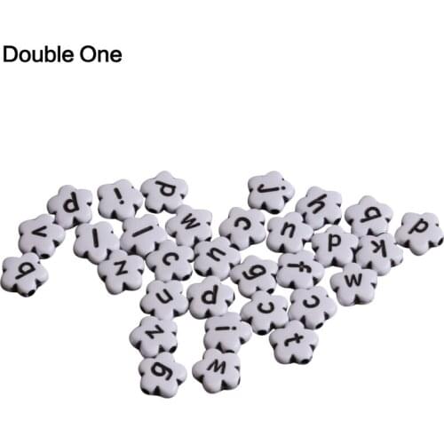 4x11mm 500pcs DIY Jewelry Making Flat Flower Spacer Charm Beads White Color Black Letter Jewelry Accessories