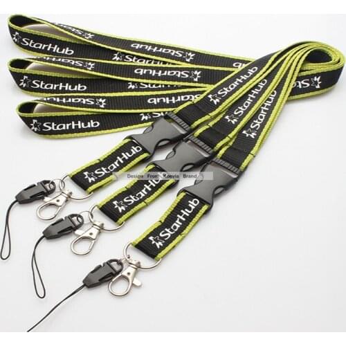 500pcs/lot custom silk screen logo Printing Cheap black polyester neck strap lanyard/keys ID Card lanyards free shipping