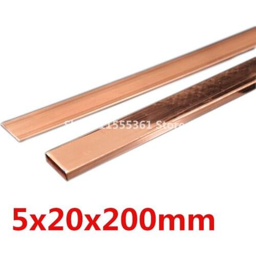 5x20x200mm High Quality Red Copper Shaft Square Flat Bar Model Maker DIY Material All Sizes In Stock Free Shipping