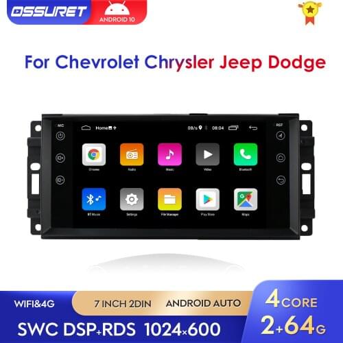 2G+64G Android10 Car GPS Multimedia Navi For Jeep Commander Cherokee Chevrolet Wrangler Dodge Chrysler Autoradio 2din Stereo BT