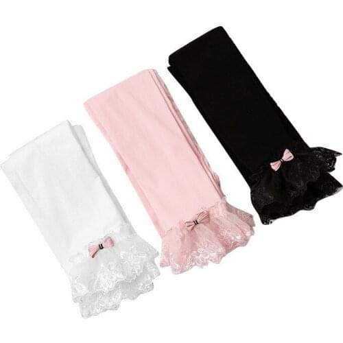 White Leggings Age For 3 - 9 Yrs Baby Girls Princess Lace Bow Underwear Pants 2021 New Summer Kids Dance Tights Leggings Trouser