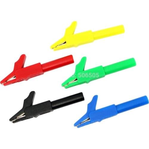 Free shipping Safety insulation 4mm banana plug type alligator clip test clamp large current 15A/300V 10pcs/lot