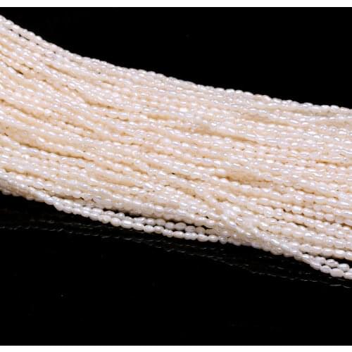 Natural Freshwater Pearl Beads High Quality Rice Shape Punch Loose Beads for DIY Necklace Bracelet Jewelry Making 2.0-2.5mm