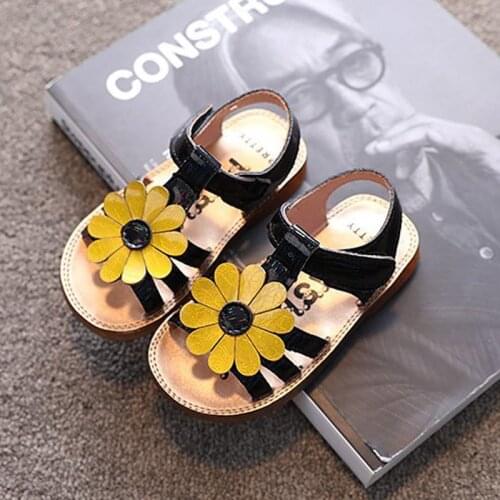 CAPSELLA KIDS Sunflower Sandals 2021 Summer Baby Toddler Beach Shoes 1-6 Years Children Shoes Girls Princess Shoes Size 21-30