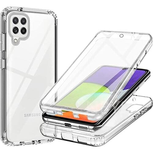 360 Full Body Protection Cases For Samsung Galaxy Quantum 2 A03S A12 A02 A42 A32 A22 A52 A72 5G PC+TPU Shockproof Silicone Cover