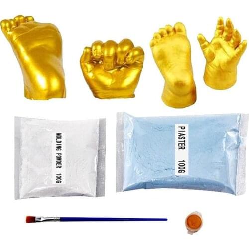Baby 3D Hand Foot Printing Mold Powder Plaster Casting Kit Handprint Footprint Keepsake Gift Baby Growth Memorial