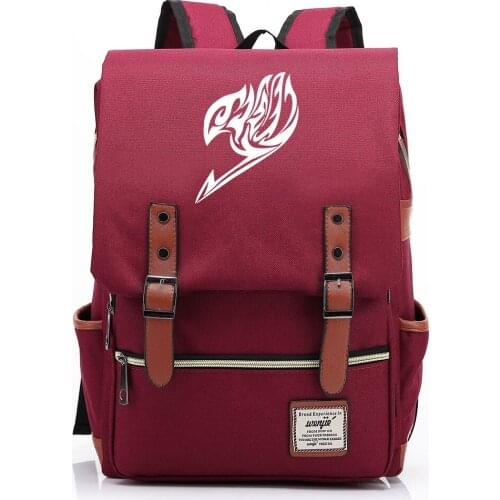 New Gift Cartoon Anime Fire Dragon Fairy Tail Buckle Children School bag Teenagers Student Schoolbags Women Bagpack Men Backpack