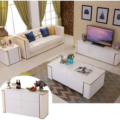 Couch sofa 3 s + TV Stand stand mueble stalinite stainless steel table + Coffee centro Table +dining side cabinet + corner table
