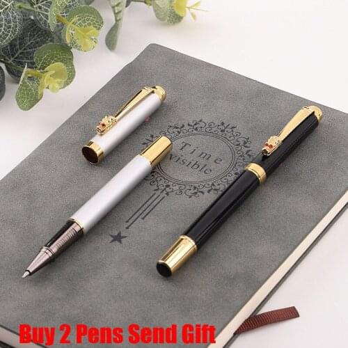 Hot Selling Brand Metal Roller Ballpoint Pen Business Men Luxury Crystal Diamond Writing Pen Buy 2 Pens Send Gift