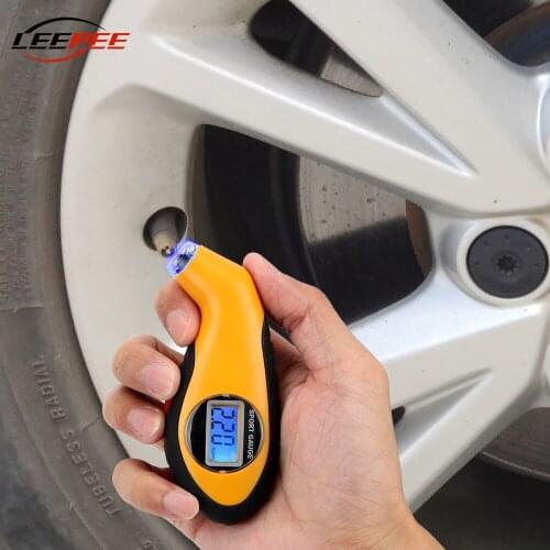 LEEPEE Electronic Digital LCD Auto Motorcycle Car Tire Manometer Barometers Tester Tool Tyre Pressure Gauge Meter Accessories