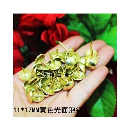 Hardware accessories Bubble nails Vintage Upholstery copper nails Upholstery tacks Decorative yellow color tacks 11mm*17mm