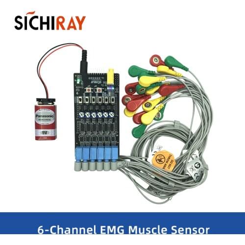 Six Channel EMG Muscle Sensor Module Serial Port Communication Secondary Development Available Wearing Device