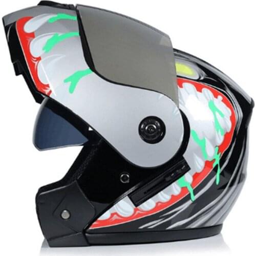Flip Up Motorcycle Helmet Motorbike Modular Dual Lens Motocross Moto Helmet Crash Full Face Helmets Casco Moto Casque