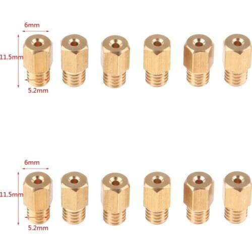 12x Motorcycle Carburetor Hex Head Main Jet Set 100 110 120 130 140 150 160 170 180 190 200 210 Size - M5 Thread