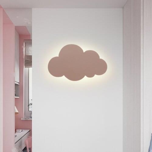 Colorful clouds wall lamp simple modern boys and girls cartoon led Nordic bedroom bedside lamp