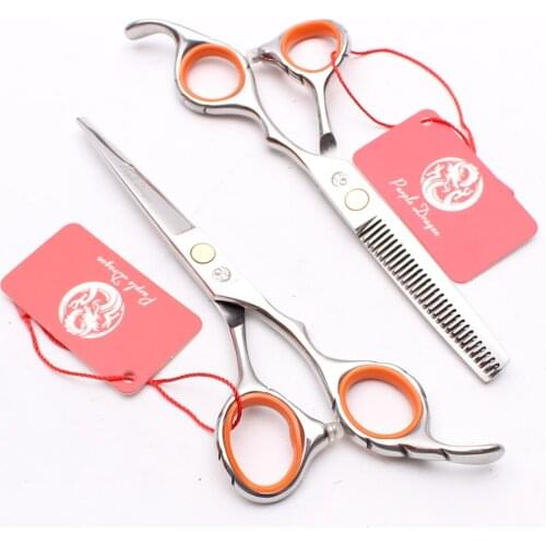Z1009 5.5'' 6" Purple Dragon JP 440C Scissors For Hairdresser 62HRC Cutting Scissors Thinning Shears Professional Hair Scissors