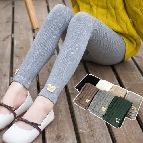 Girls Tight-Fitting Leggings Spring Autumn Outerwear Kids twist Trousers Baby Girls Pure Cotton New Stretch Childrens Pants