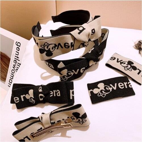 Disney cartoon cute Mickey mouse bow hair band hair clip parent-child suit selling germination card edge clip doll jewelry