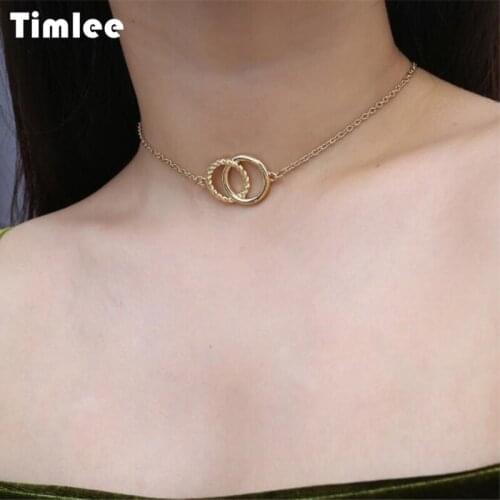 Timlee N087 Simple Personality Geometry Round Circular Choker Necklaces,Originality Jewelry Wholesale