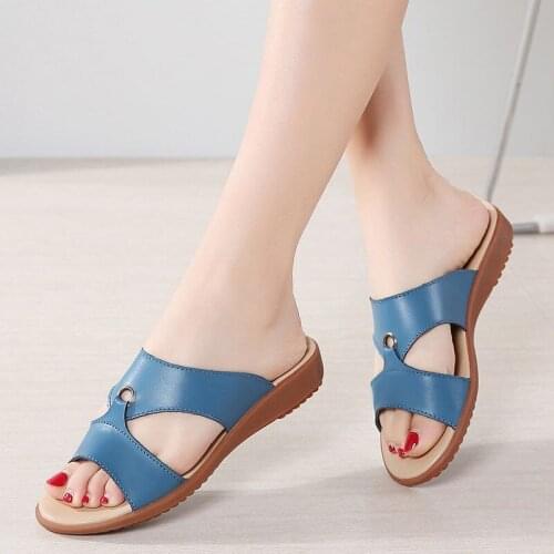 Women Platform Sandals 2021 New Summer Wedge Shoes Solid Color Thick Bottom Flat Women Shoes Ladies Sandals Sandalias
