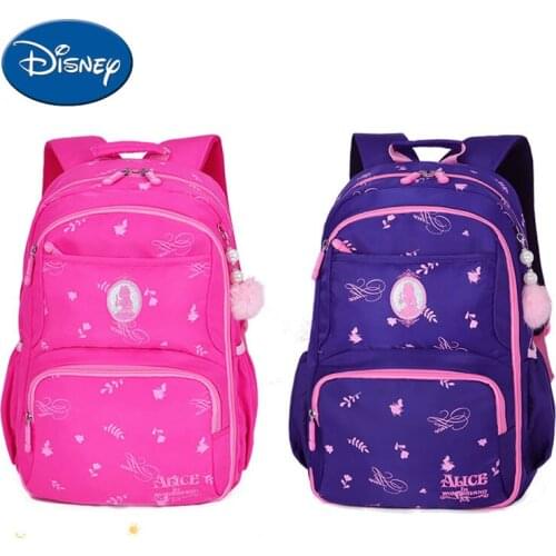 Disney alice schoolbag cute Student School Backpack Printed Waterproof bagpack primary school book bags for teenage girls kids