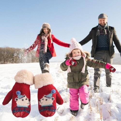 Cute Gloves Christmas Gloves Ladies Winter New School Bag Finger Hanging Neck Plus Velvet Cute Christmas Outdoor Warm Gloves