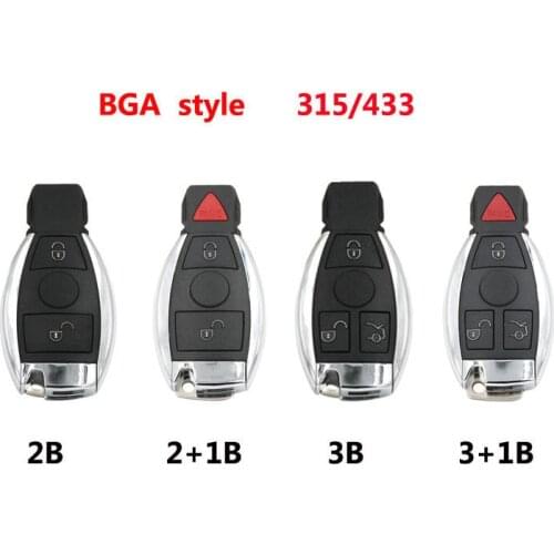 Smart key 2, 3 ,4 button NEC and BGA and BE remote key with 315mhz 434MHZ for Mercedes Benz Car Remote Controller Year 2000