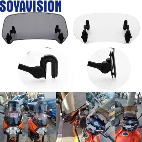 Universal Motorcycle Windshield Risen Adjustable Wind Screen Spoiler Air Deflector For Honda BMW Yamaha Kawasaki Suzuki