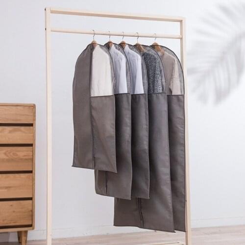 Clothes Hanging Garment Dress Clothes Suit Coat Dust Cover Home Storage Bag Organizer Wardrobe Hanging Clothing