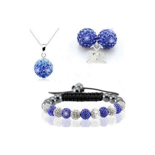 Factory price hotsale ytfg3 CZ Disco Ball Beads Set Bracelet Earring fashion Gift jewelry crystal