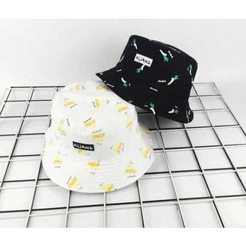 Female Beach Sport Cap Two-faced Bucket Cap Shade The Sun New 2020 Fashion Casual Printed Hats Women Clothing Accessories