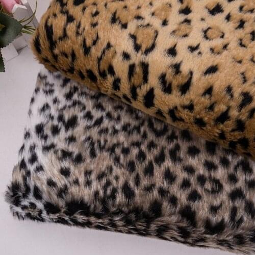160*100cm faux fur imitation leopard series large fur jacquard spots plush faux fur fabric for coat vest fausse fourrure tissu