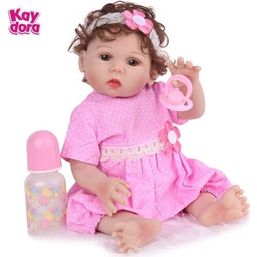 18 Inch Soft Silicone Reborn Baby Lifelike Girl Dolls 48cm Bath Cute Bath Play Toys Cute Bebe Boneca Toddler Kid Birthday Gifts