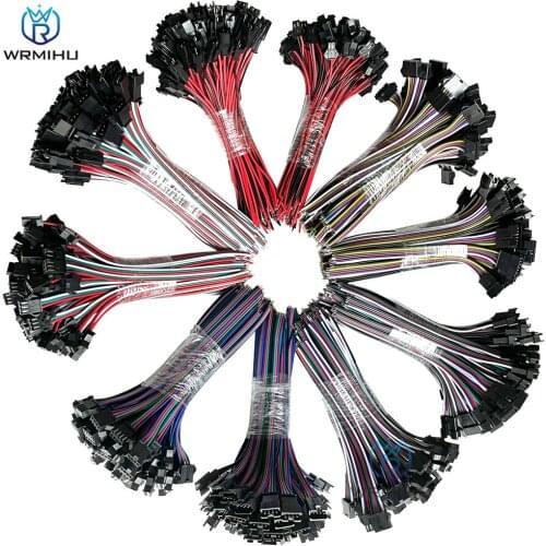 2/3/4/5/6 Pin SM Connector Cable 22AWG 10/50Pairs LED Extension Cable Male Female Wires For 3528 5050 RGB RGBW LED Strip