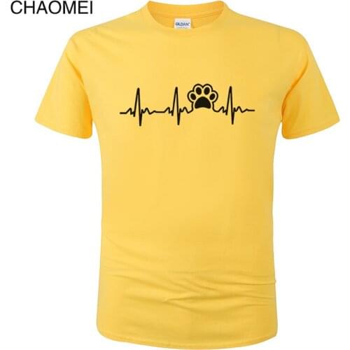 2019 Paw Lifeline T-Shirt For Men Summer Cotton Short Sleeve Cat Footprints Tee Fashion Printed Homme T Shirt Unisex Clothes C57