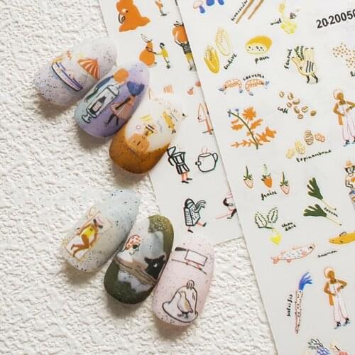 2020 DIY 3D Nail Art Sticker Adhesive Sticker Decals Tool Vacation Dating Image Nail Art Tattoo Decoration Z0320-4
