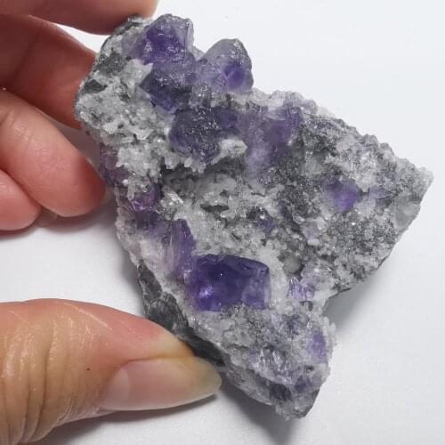 96gTanzanian blue fluorite and crystal symbiotic mineral stone decoration and restoration of energy geology teaching specimen